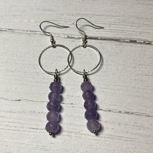 Lavender Agate Drop Earrings